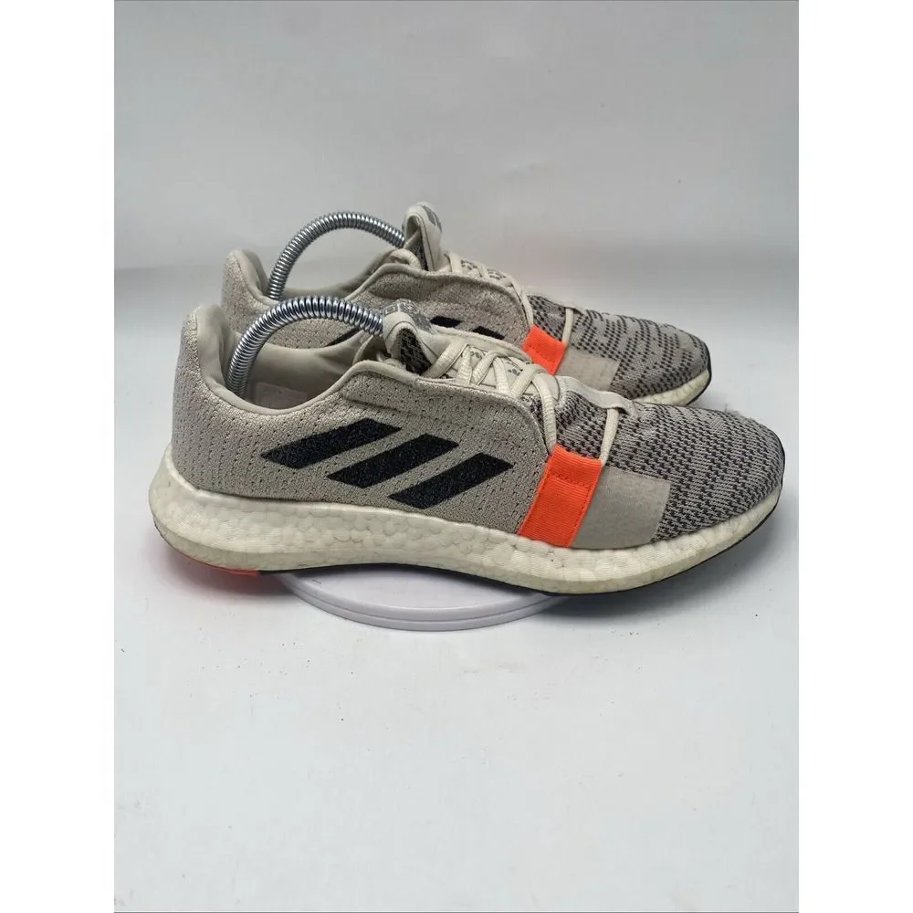 Adidas Shoes Men Size 9.5 Boost Beige White Athletic Running Trainers 3844